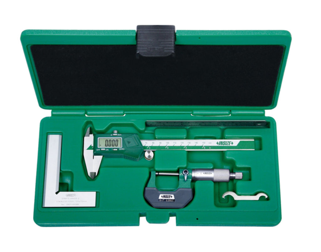 5042-E INSIZE Electronic Caliper, Standard Micrometer, 90° Beveled Edge Square Tool Set Precision Tool Kit Insize   