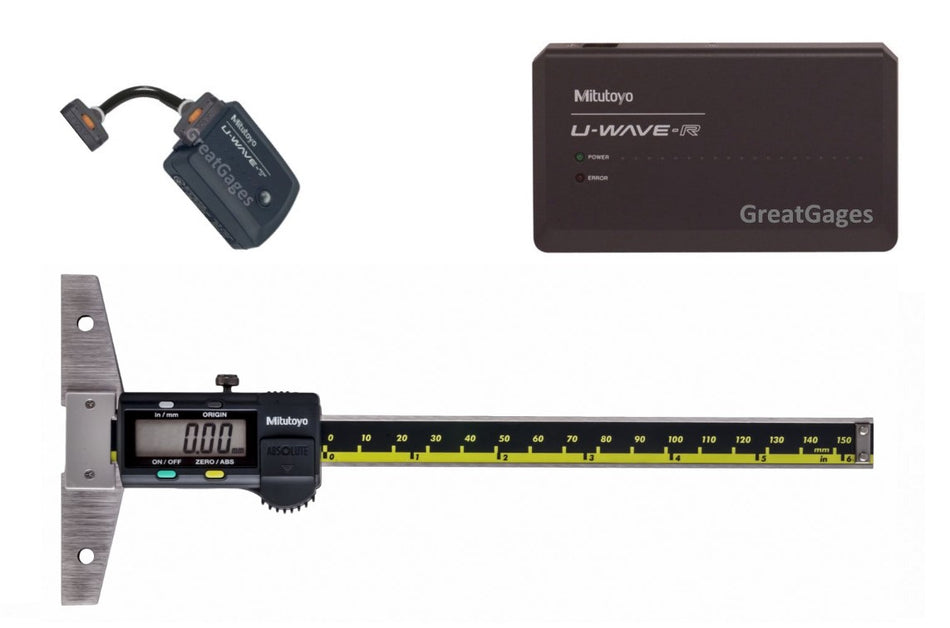 571-211-30-UW Mitutoyo Depth Gage 6" Wireless Package U-Wave Caliper Depth Gage Mitutoyo   