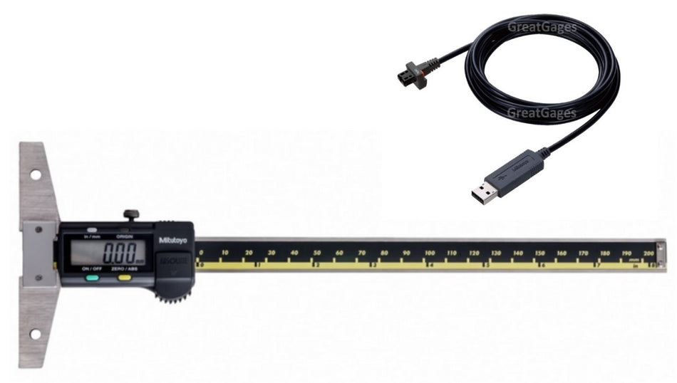 571-212-30-USB Mitutoyo Depth Gage 8" USB Direct Package Caliper Depth Gage Mitutoyo   