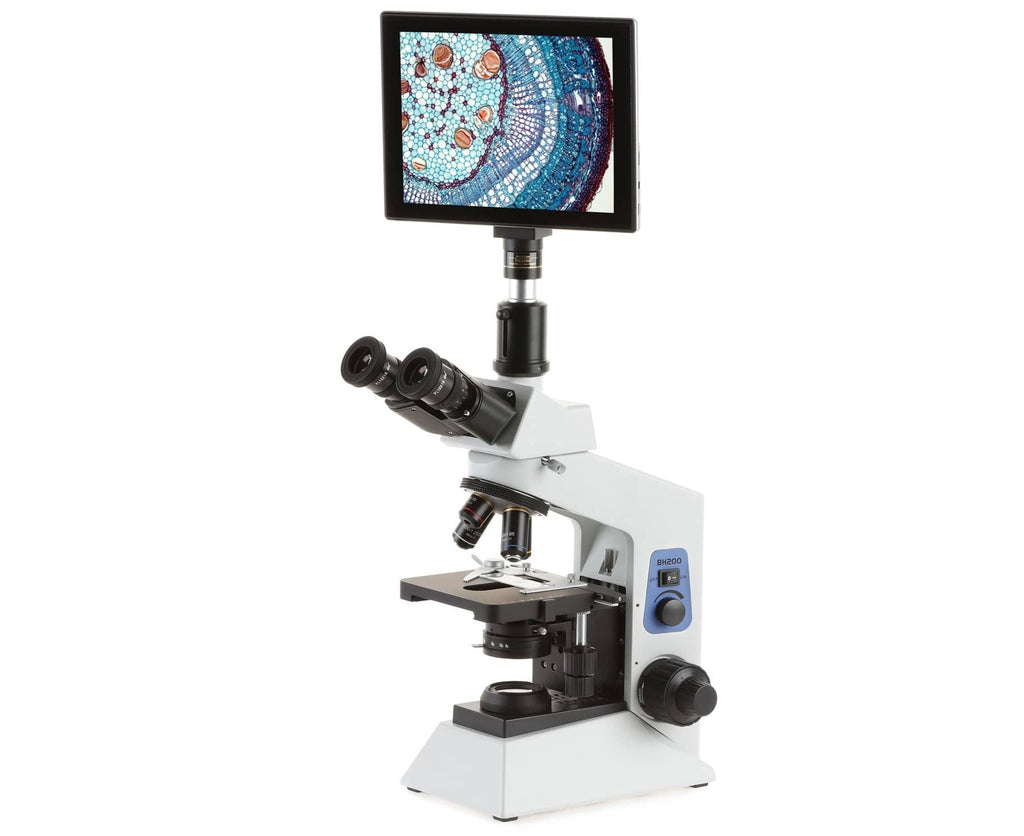 Stereo Microscope with Camera - OM124L 10x, 20x, 40x Rechargeable LED  Stereo Microscope Camera Package