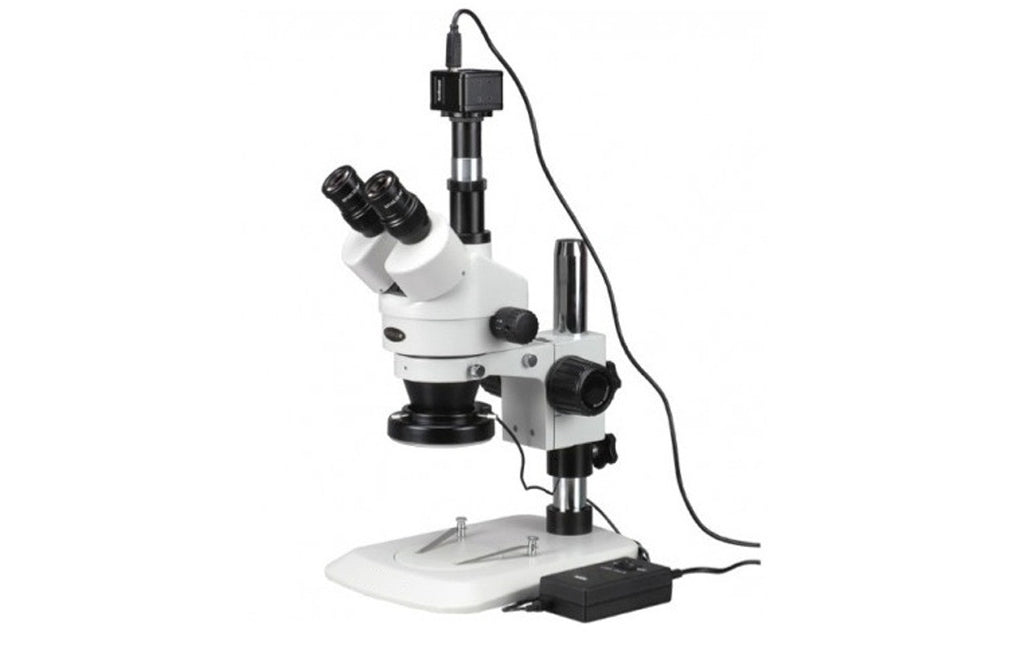 SM1TSZ144A Video Microscope 3.5X - 90X Zoom with 1.3MP Camera & 4 Zone LED Digital Microscopes GreatGages   