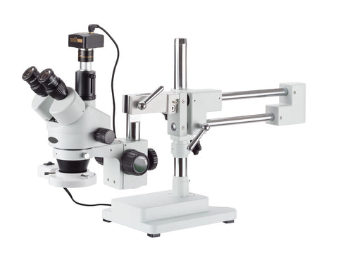 SM4TPZ Video Microscope 3.5X - 90X Zoom w/Boom Stand & 3MP USB Camera Visual Inspection GreatGages   